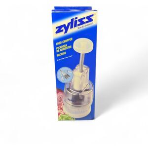 Vintage Zyliss Handheld Food Chopper with Original Box Manual Kitchen Gadget